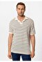 Apaş collar striped knitted men's t-shirt - 2