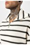 Oversize Striped Zippered Collar Knitwear T-Shirt - 6