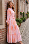 Patterned Hijab Dress Orange 574 - 3
