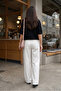 Gabardine Cotton White Trousers with Snap Closure Pockets - 4