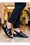 D26Ys 2870 Black Genuine Leather Heeled Women's Sandals - 3