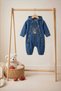 Unisex Child Baby Denim (JEANS) Printed Hooded Romper Jumpsuit (3/6/9/12/18/24) Months - 6
