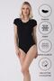 Women's Half Sleeve Snap Fastener Bodysuit/Leotard 90% Cotton - 3