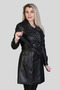 Lara Genuine Leather Women's Black Trench Coat – Belted Double-Breasted Stylish Leather Coat - 2