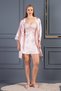 Women's Luxury Satin Guipure Lace Detailed Dowry Nightgown Dressing Gown Set - 2