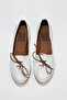 White Leather Women's Ballerinas 01Wl1237