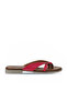 Fuchsia Leather Women's Flat Slippers 01Wy2507