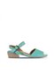 Green Leather Women's Heeled Sandals 01Ws7504