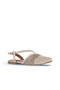Beige Leather Women's Flat Sandals 01Wa3302 - 2