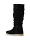 Black Suede Women's Flat Boots 01Wt3314 - 4
