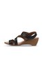Black Leather Women's Wedge Heeled Sandals 01Wn3720 - 4
