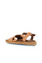 Tan Leather Women's Flat Sandals 01Ws2812 - 4