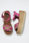 Fuşya Deri Kadın Dolgu Topuklu Espadril Sandalet 01wu6109 - 5
