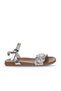 Silver Shiny Leather Women's Sandals 01Wu4262 - 2