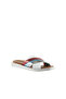 White Multi Leather Women's Flat Slippers 01Wu3315 - 3