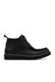 Black Leather Women's Flat Boots 01Wz5206