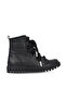 Black Leather Women's Flat Boots 01Wf3300