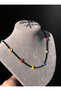 Black Daisy Sand Bead Necklace Handmade Women Kids Colorful Jewelry Accessory - 2