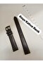 14 mm Compatible Watch Band - Dark Brown Color, Flat Model - Black Color Buckle - 2