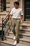 Men's Summer Synthetic Linen High Waist Elastic, Loose Cut Trousers C350 - 6