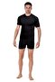 Bamboo Men's Crew Neck T-Shirt Short Sleeve Undershirt Tank Top and Boxer Shorts Set Black - 2