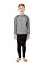 Ultimate Merino Kids Seamless Striped Thermal Top Underwear Sweatshirt Anthracite - 3