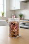 Mien Bow Detailed Glass Jar |   Stylish Storage Container with Lid 20 cm - 2