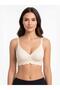 Soft Touch Seamless White Champagne Color Laser Cut Seamless Adjustable Strap Women's Bra Without Underwire