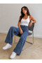 Christian 90's Mid Blue Palazzo Loose-Leg Super High-Waist Jeans - 2