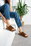 Premium Women's Tan Suede Flexible Back Strap Non-Slip Lightweight Sole Daily Comfort Sandals - 5