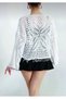 Women's White Tasseled Casual Knitwear Cardigan – Open Front 100% Cotton - 5