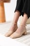 Beige Patent Leather Women's Heeled Shoes Tr18Ms16B - 4