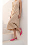 Fuchsia Low Thin Heeled Suede Side Elastic Women's Evening Dress Classic Heeled Shoes - 7