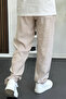 Men's Elastic Waist Modal Fabric Comfortable Cut Trousers Cream Edw396 - 3