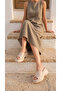 High Platform Wedge Heel Single Large Stripe Skin Summer Women's Slippers Sandals Shoes - 6