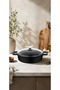 Elexsus 28 cm Cast Granite Flat Pot Non-Stick with Black Glass Lid - 4