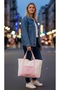 Culoare Pink Canvas Hand and Shoulder Bag