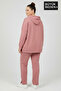 Plus Size Hooded Capri Island Printed Tunic Slim Sweatshirt Spr26Btk991-2 - 2