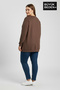 Women's Plus Size Chef Printed Bisilet Collar Slim Sweatshirt Spr26Bswk956-4 - 2