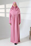 One Piece Practical Prayer Dress with Headscarf and Robe 8015 Pink - 2
