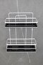 White Bathroom and Cosmetic Organizer with Crystal Shelf and Stainless Lamas Double Bathroom Shelf Shampoo Rack - 4