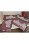 Handcrafted Lace Ribbed and Piece Duvet Cover Set Violet