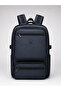 Voyager - Navy Blue Backpack Outdoor 35L - Half Mountaineer 35 Liter Volume Travel Backpack with 15.6'' Laptop Protective Pad Compartment