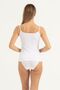 Women's White Lycra Cotton Front Lace Detail Undershirt - 3