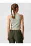 Crop Ribbed Undershirt Printed Crew Neck Sleeveless - 4