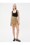 High Waist Shorts Linen Blend Belted Pocket Detailed - 2