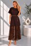 Women's Crew Neck Oversized Jersey Dress with Lace Hem 26032 - 5