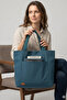 Canvas Shoulder Bag Waterproof Fabric Petrol Blue