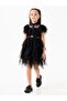 Tulle Dress with Belt for Ages 6-12 - Black 8-9 Years - 8