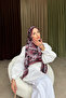شال ناعم من Bellora بنمط سلسلة بلون أحمر كلاريت وأكوائي - 2